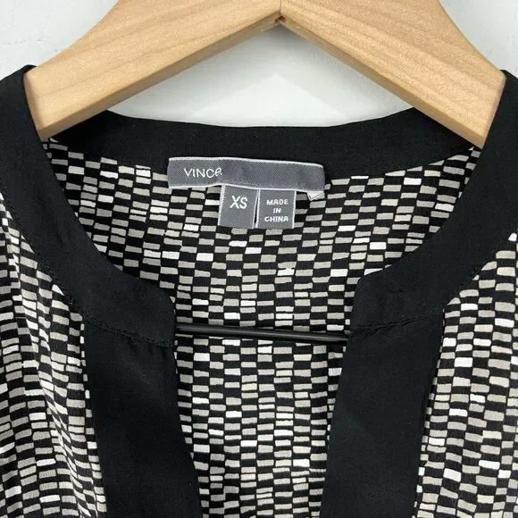 Vince Patterned Drawstring Waist Dress XS - Picture 4 of 7